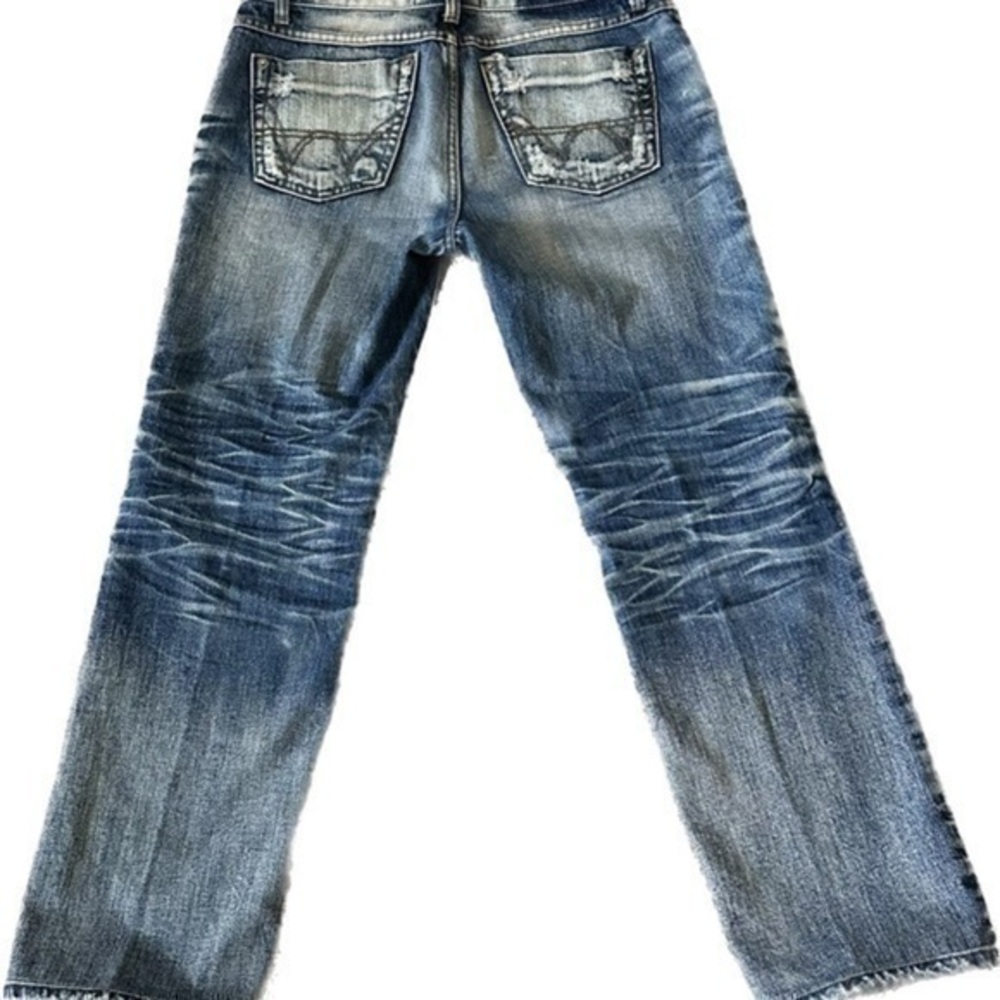 Darimi Women Blue Jeans Sz M Distressed Hem Light Wash